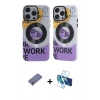 MARSİLYAN™- iPhone 12 Pro Max Kılıf Nova Doku Koleksiyonu - Siyah 3D Antistatik Seramik Nano Ekran Koruyucu + Metal Kamera Lens Koruma Cam - GD