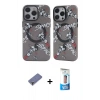 MARSİLYAN™- iPhone 12 Pro Max Kılıf Nova Doku Koleksiyonu - Siyah 5D Eko Cam Ekran Koruyucu + Metal Kamera Lens Koruma Cam - GD