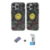MARSİLYAN™- iPhone 12 Pro Max Kılıf Nova Doku Koleksiyonu - Siyah 5D Eko Cam Ekran Koruyucu + Metal Kamera Lens Koruma Cam - GD
