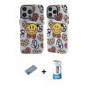 MARSİLYAN™- iPhone 12 Pro Max Kılıf Nova Doku Koleksiyonu - Siyah 5D Eko Cam Ekran Koruyucu + Shine Kamera Lens Koruma Cam - PE
