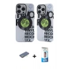 MARSİLYAN™- iPhone 12 Pro Max Kılıf Nova Doku Koleksiyonu - Siyah 5D Eko Cam Ekran Koruyucu + Renkli Kamera Lens Koruma Cam - YL