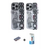 MARSİLYAN™- iPhone 12 Pro Max Kılıf Nova Doku Koleksiyonu - Siyah 5D Eko Cam Ekran Koruyucu + Renkli Kamera Lens Koruma Cam - TU