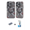 MARSİLYAN™- iPhone 12 Pro Max Kılıf Nova Doku Koleksiyonu - Siyah 5D Eko Cam Ekran Koruyucu + Renkli Kamera Lens Koruma Cam - YL