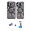 MARSİLYAN™- iPhone 12 Pro Max Kılıf Nova Doku Koleksiyonu - Siyah 5D Eko Cam Ekran Koruyucu + Renkli Kamera Lens Koruma Cam - TU