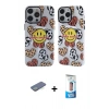 MARSİLYAN™- iPhone 12 Pro Max Kılıf Nova Doku Koleksiyonu - Siyah 5D Eko Cam Ekran Koruyucu + Renkli Kamera Lens Koruma Cam - YL