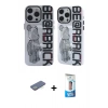 MARSİLYAN™- iPhone 12 Pro Max Kılıf Nova Doku Koleksiyonu - Siyah 5D Eko Cam Ekran Koruyucu + Renkli Kamera Lens Koruma Cam - YL