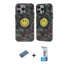 MARSİLYAN™- iPhone 12 Pro Max Kılıf Nova Doku Koleksiyonu - Siyah 5D Eko Cam Ekran Koruyucu + Shine Kamera Lens Koruma Cam - GD