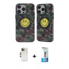 MARSİLYAN™- iPhone 12 Pro Max Kılıf Nova Doku Koleksiyonu - Siyah 5D Eko Cam Ekran Koruyucu + Shine Kamera Lens - GD