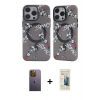 MARSİLYAN™- iPhone 12 Pro Max Kılıf Nova Doku Koleksiyonu - Siyah 6D Mat Seramik Hayalet Nano Ekran Koruyucu + Sarı Neon Fosforlu Kamera Lens