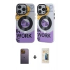 MARSİLYAN™- iPhone 12 Pro Max Kılıf Nova Doku Koleksiyonu - Siyah 6D Mat Seramik Hayalet Nano Ekran Koruyucu + Sarı Neon Fosforlu Kamera Lens
