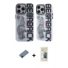 MARSİLYAN™- iPhone 12 Pro Max Kılıf Nova Doku Koleksiyonu - Siyah 6D Mat Seramik Hayalet Nano Ekran Koruyucu + Siyah Shine Kamera Lens Koruma Cam