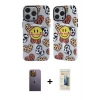 MARSİLYAN™- iPhone 12 Pro Max Kılıf Nova Doku Koleksiyonu - Siyah 6D Mat Seramik Hayalet Nano Ekran Koruyucu + Sarı Neon Fosforlu Kamera Lens
