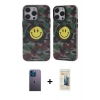 MARSİLYAN™- iPhone 12 Pro Max Kılıf Nova Doku Koleksiyonu - Siyah 6D Mat Seramik Hayalet Nano Ekran Koruyucu + Neon Fosforlu Kamera Lens - MI