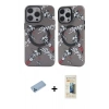 MARSİLYAN™- iPhone 12 Pro Max Kılıf Nova Doku Koleksiyonu - Siyah 6D Mat Seramik Hayalet Nano Ekran Koruyucu + Shine Kamera Lens Koruma Cam - MI