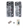 MARSİLYAN™- iPhone 12 Pro Max Kılıf Nova Doku Koleksiyonu - Siyah 6D Mat Seramik Hayalet Nano Ekran Koruyucu + Shine Kamera Lens Koruma Cam - SABE