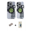 MARSİLYAN™- iPhone 12 Pro Max Kılıf Nova Doku Koleksiyonu - Siyah 6D Mat Seramik Hayalet Nano Ekran Koruyucu + Shine Kamera Lens Koruma Cam - SABE