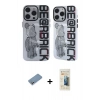 MARSİLYAN™- iPhone 12 Pro Max Kılıf Nova Doku Koleksiyonu - Siyah 6D Mat Seramik Hayalet Nano Ekran Koruyucu + Shine Kamera Lens Koruma Cam - GS