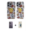 MARSİLYAN™- iPhone 12 Pro Max Kılıf Nova Doku Koleksiyonu - Siyah 6D Mat Seramik Hayalet Nano Ekran Koruyucu + Neon Fosforlu Kamera Lens - BZ