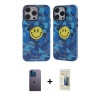 MARSİLYAN™- iPhone 12 Pro Max Kılıf Nova Doku Koleksiyonu - Siyah 6D Mat Seramik Hayalet Nano Ekran Koruyucu + Neon Fosforlu Kamera Lens - MI