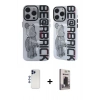 MARSİLYAN™- iPhone 12 Pro Max Kılıf Nova Doku Koleksiyonu - Siyah Bilvis Hayalet Cam Ekran Koruyucu + Shine Kamera Lens - LT