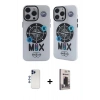 MARSİLYAN™- iPhone 12 Pro Max Kılıf Nova Doku Koleksiyonu - Siyah Bilvis Hayalet Cam Ekran Koruyucu + Shine Kamera Lens - LT