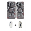 MARSİLYAN™- iPhone 12 Pro Max Kılıf Nova Doku Koleksiyonu - Siyah Bilvis Hayalet Cam Ekran Koruyucu + Lacivert Shine Kamera Lens