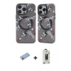 MARSİLYAN™- iPhone 12 Pro Max Kılıf Nova Doku Koleksiyonu - Siyah Bilvis Hayalet Cam Ekran Koruyucu + Mavi Shine Kamera Lens Koruma Cam