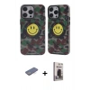 MARSİLYAN™- iPhone 12 Pro Max Kılıf Nova Doku Koleksiyonu - Siyah Bilvis Hayalet Cam Ekran Koruyucu + Renkli Kamera Lens Koruma Cam - MI