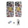 MARSİLYAN™- iPhone 12 Pro Max Kılıf Nova Doku Koleksiyonu - Siyah Bilvis Hayalet Cam Ekran Koruyucu + Mavi Shine Kamera Lens Koruma Cam
