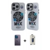 MARSİLYAN™- iPhone 12 Pro Max Kılıf Nova Doku Koleksiyonu - Siyah Bilvis Hayalet Cam Ekran Koruyucu + Neon Fosforlu Kamera Lens - MI