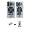 MARSİLYAN™- iPhone 12 Pro Max Kılıf Nova Doku Koleksiyonu - Siyah Bilvis Hayalet Cam Ekran Koruyucu + Mavi Shine Kamera Lens Koruma Cam