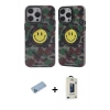 MARSİLYAN™- iPhone 12 Pro Max Kılıf Nova Doku Koleksiyonu - Siyah Bilvis Hayalet Cam Ekran Koruyucu + Mavi Shine Kamera Lens Koruma Cam
