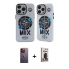MARSİLYAN™- iPhone 12 Pro Max Kılıf Nova Doku Koleksiyonu - Siyah Bilvis Hayalet Cam Ekran Koruyucu + Neon Fosforlu Kamera Lens - TU