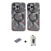 MARSİLYAN™- iPhone 12 Pro Max Kılıf Nova Doku Koleksiyonu - Siyah Bilvis Hayalet Cam Ekran Koruyucu + Renkli Kamera Lens Koruma Cam - SI