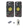 MARSİLYAN™- iPhone 12 Pro Max Kılıf Nova Doku Koleksiyonu - Siyah Bilvis Hayalet Cam Ekran Koruyucu + Renkli Kamera Lens Koruma Cam - SI