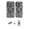 MARSİLYAN™- iPhone 12 Pro Max Kılıf Nova Doku Koleksiyonu - Siyah Bilvis Hayalet Cam Ekran Koruyucu + Renkli Kamera Lens Koruma Cam - MI