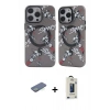 MARSİLYAN™- iPhone 12 Pro Max Kılıf Nova Doku Koleksiyonu - Siyah Bilvis Hayalet Cam Ekran Koruyucu + Renkli Kamera Lens Koruma Cam - YL