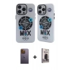 MARSİLYAN™- iPhone 12 Pro Max Kılıf Nova Doku Koleksiyonu - Siyah Bilvis Hayalet Cam Ekran Koruyucu + Sarı Neon Fosforlu Kamera Lens
