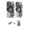 MARSİLYAN™- iPhone 12 Pro Max Kılıf Nova Doku Koleksiyonu - Siyah Bilvis Hayalet Cam Ekran Koruyucu + Shine Kamera Lens Koruma Cam - PE