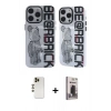 MARSİLYAN™- iPhone 12 Pro Max Kılıf Nova Doku Koleksiyonu - Siyah Bilvis Hayalet Cam Ekran Koruyucu + Shine Kamera Lens - GD