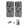 MARSİLYAN™- iPhone 12 Pro Max Kılıf Nova Doku Koleksiyonu - Siyah Bilvis Hayalet Cam Ekran Koruyucu + Renkli Kamera Lens Koruma Cam - YL