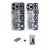 MARSİLYAN™- iPhone 12 Pro Max Kılıf Nova Doku Koleksiyonu - Siyah Bilvis Hayalet Cam Ekran Koruyucu + Renkli Kamera Lens Koruma Cam - YL