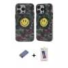 MARSİLYAN™- iPhone 12 Pro Max Kılıf Nova Doku Koleksiyonu - Siyah Joko 5D Cam + Gold Metal Kamera Lens Koruma Cam