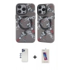 MARSİLYAN™- iPhone 12 Pro Max Kılıf Nova Doku Koleksiyonu - Siyah Joko 5D Cam + Lacivert Shine Kamera Lens