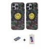 MARSİLYAN™- iPhone 12 Pro Max Kılıf Nova Doku Koleksiyonu - Siyah Joko 5D Cam + Renkli Kamera Lens Koruma Cam - TU