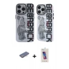 MARSİLYAN™- iPhone 12 Pro Max Kılıf Nova Doku Koleksiyonu - Siyah Joko 5D Cam + Renkli Kamera Lens Koruma Cam - MI