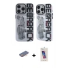 MARSİLYAN™- iPhone 12 Pro Max Kılıf Nova Doku Koleksiyonu - Siyah Joko 5D Cam + Renkli Kamera Lens Koruma Cam - TU