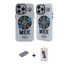 MARSİLYAN™- iPhone 12 Pro Max Kılıf Nova Doku Koleksiyonu - Siyah Joko 5D Cam + Renkli Kamera Lens Koruma Cam - TU