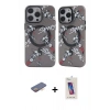 MARSİLYAN™- iPhone 12 Pro Max Kılıf Nova Doku Koleksiyonu - Siyah Joko 5D Cam + Renkli Kamera Lens Koruma Cam - TU