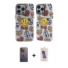MARSİLYAN™- iPhone 12 Pro Max Kılıf Nova Doku Koleksiyonu - Siyah Joko 5D Cam + Neon Fosforlu Kamera Lens - SI